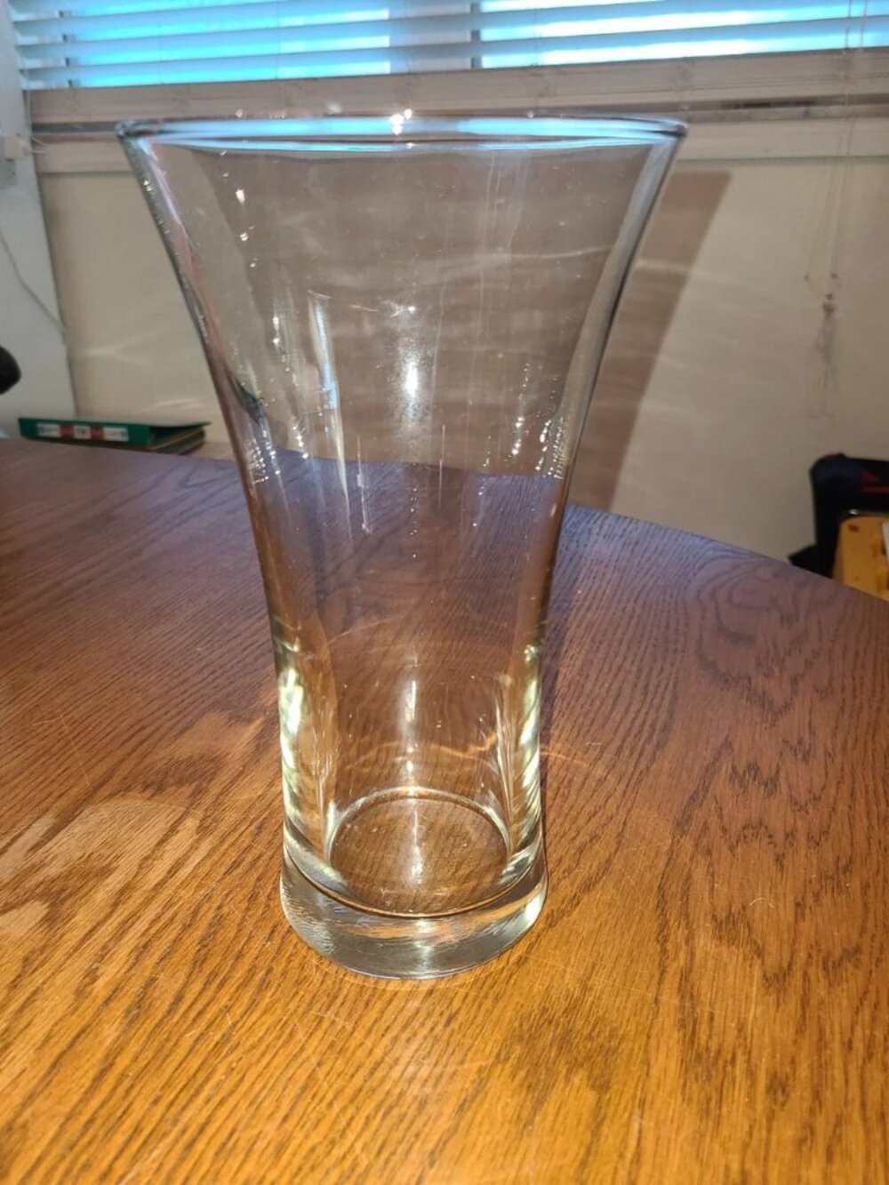 Clear Glass Flared Vase